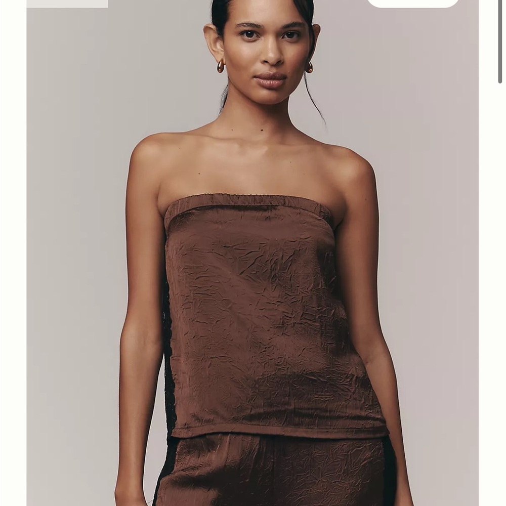 Anthropologie Brown Strapless Top
